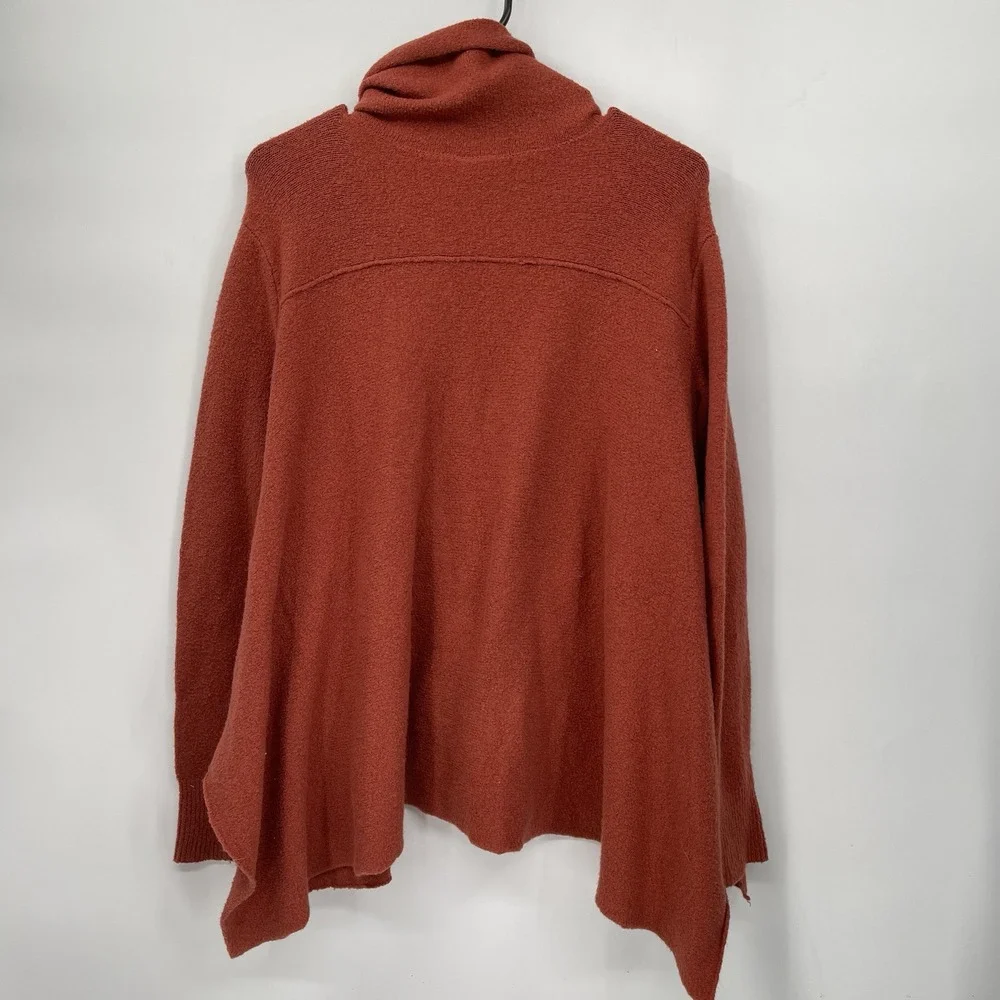 Free‎ People S Turtleneck Sweater Womens Rust Orange Ottoman Slouchy Knit